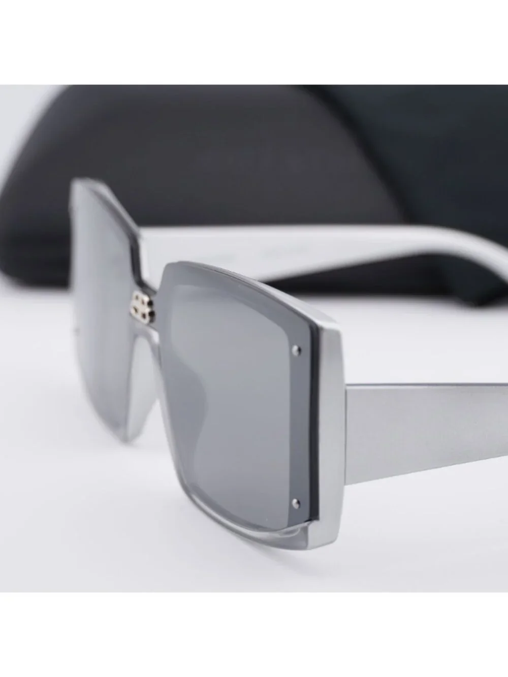 Balenciaga BB0081S 002 Square Sunglasses - Silver